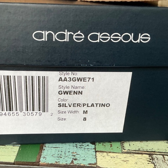 André Assous Gwenn Two Tone Metallic Cork Wedges Size 8 M - Picture 3 of 11